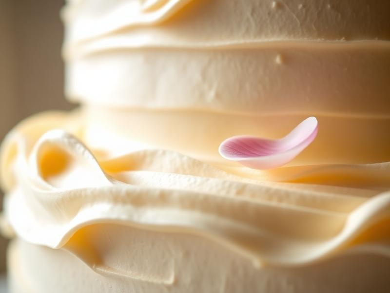 Pastry chef decorating a cake by hand